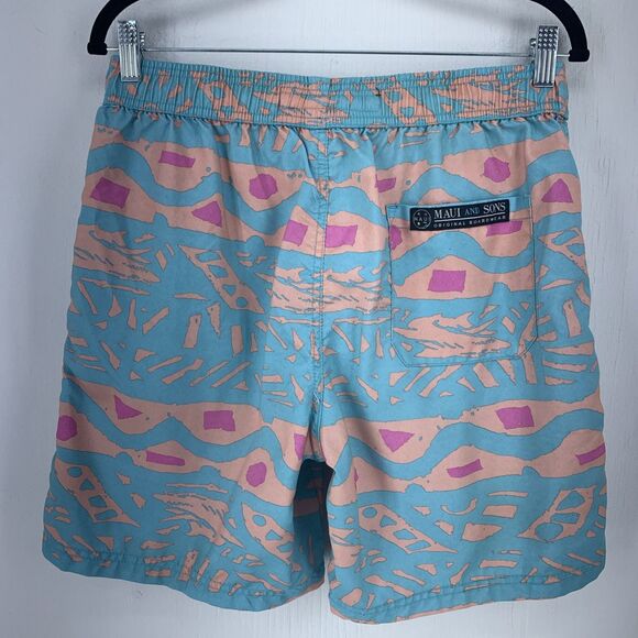 Maui And Sons Mens Large Board Shorts Swim Bottoms Trunks Abstract Aztec Aloha - Picture 5 of 7